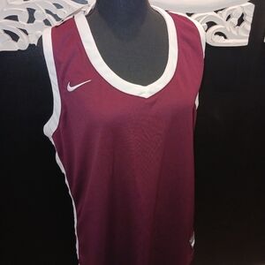 Nike Burgundy and White Athletic Tank